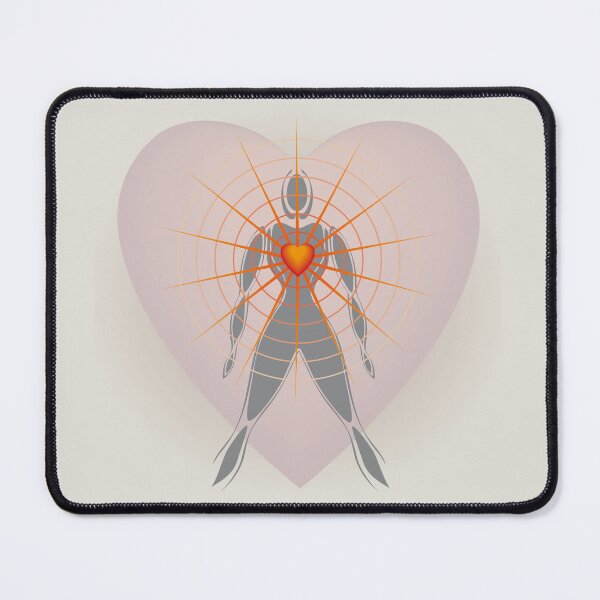 Item preview, Illustration Body Silhouette with Heart and Rays of Light on Big Heart Background designed and sold by WinfinityDesigns.
