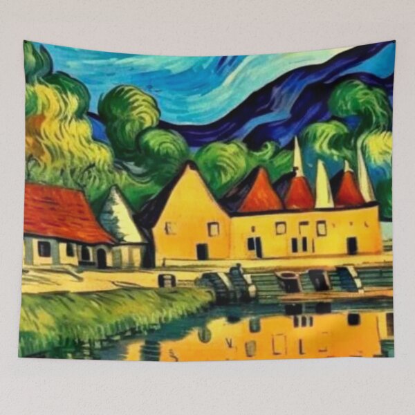 Aperçu de l'œuvre Hameau au bord du lac créée et vendue par George Hutton Hunter.