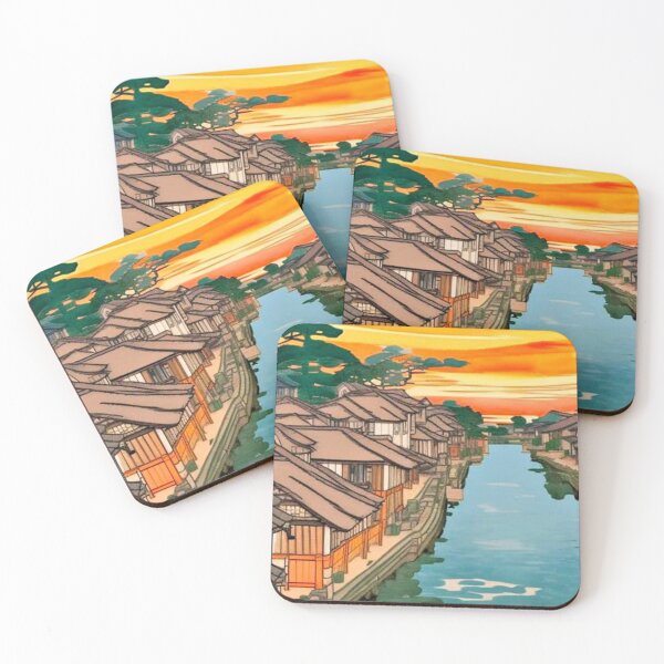 Item preview, Houses edging the canal designed and sold by George Hutton Hunter.