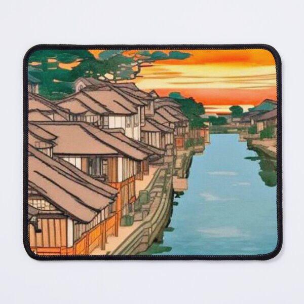 Item preview, Houses edging the canal designed and sold by George Hutton Hunter.