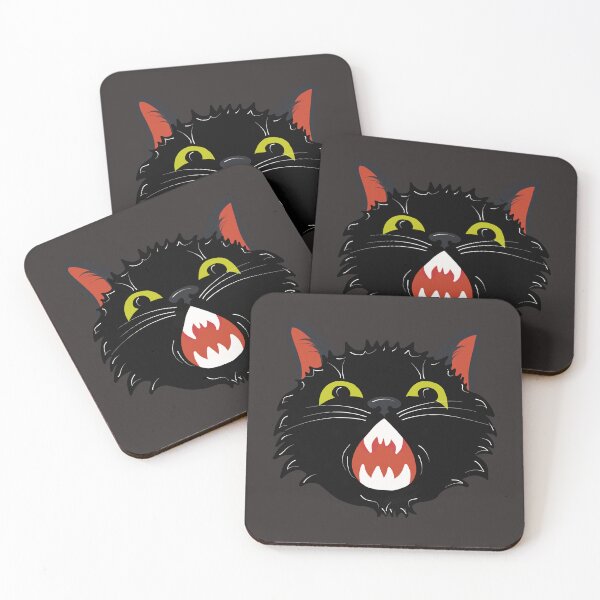 Item preview, Creepy Cute Cat Face Vintage Style Illustration designed and sold by CheriesArt.