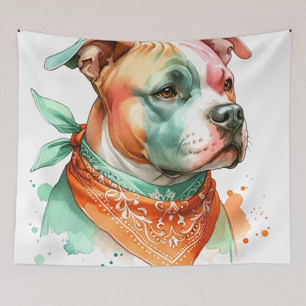 Item preview, Pitbull Elegance: Bohemian Watercolor Essence designed and sold by WatercolorWhisk.