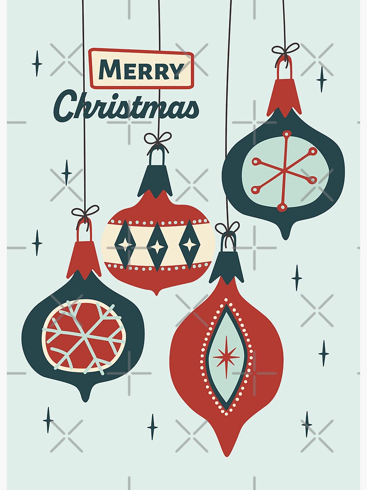 Retro Mid Century Modern Atomic Christmas Ornaments