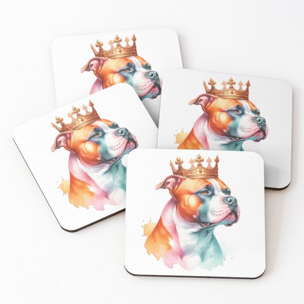 Item preview, Royal Pitbull: Majestic Watercolor Portrait designed and sold by WatercolorWhisk.