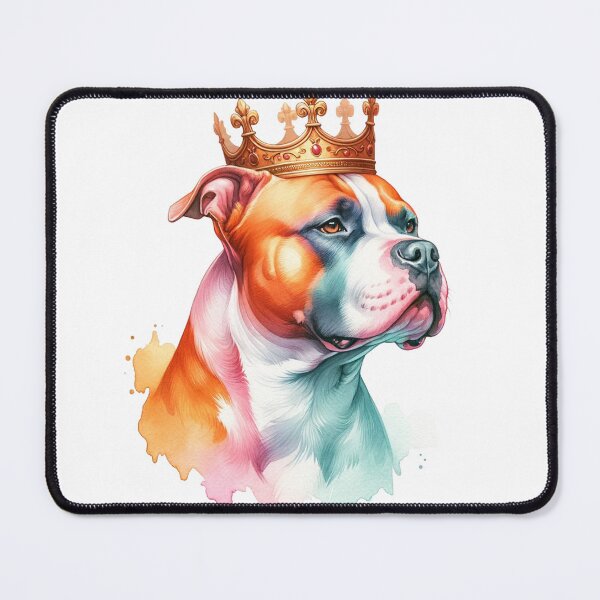 Item preview, Royal Pitbull: Majestic Watercolor Portrait designed and sold by WatercolorWhisk.