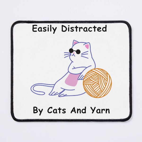 Item preview, Easily Distracted By Cats and Yarn designed and sold by Wiss2Arts.