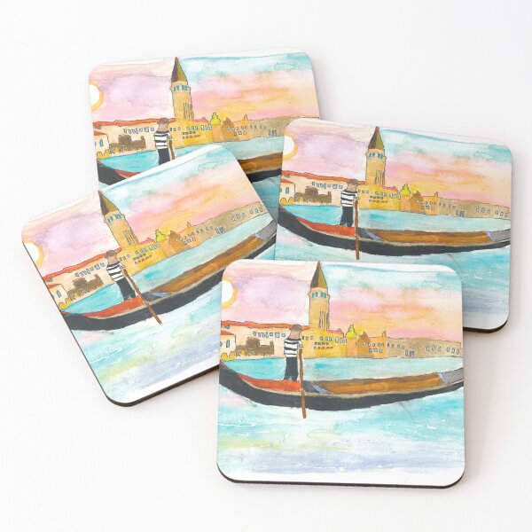 Item preview, Venice Expressionistic Watercolor Gondola on Canal Grande designed and sold by artshop77.