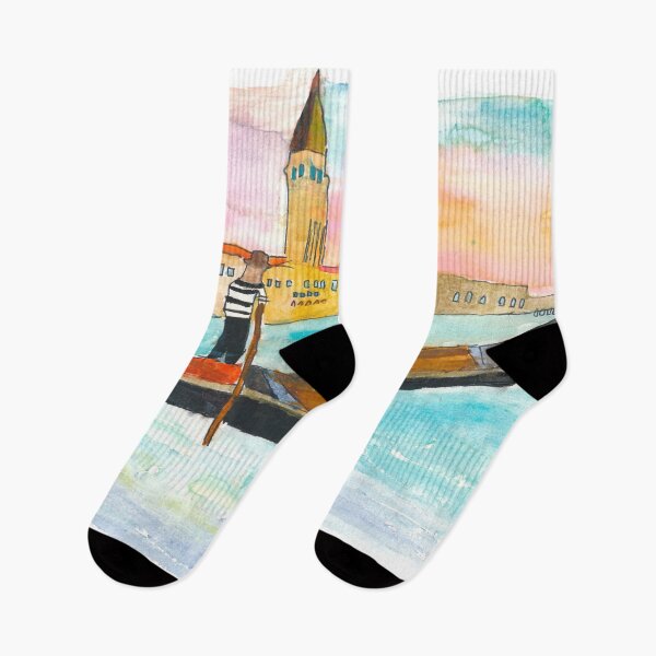 Item preview, Venice Expressionistic Watercolor Gondola on Canal Grande designed and sold by artshop77.