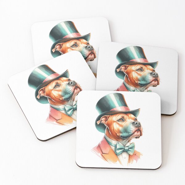 Item preview, Dapper Pitbull: Gentleman's Essence in Watercolor designed and sold by WatercolorWhisk.