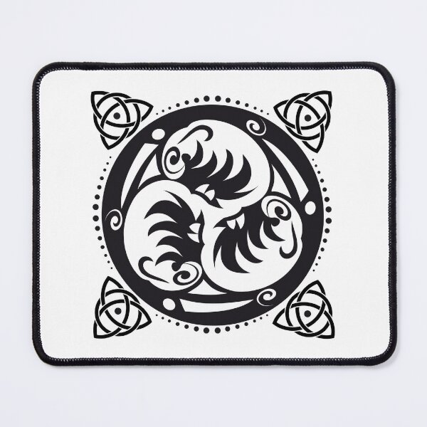 Item preview, Triskel Knot Celtic Wheel Mandala Black and White Tattoo Pattern designed and sold by InfinityDsigns.