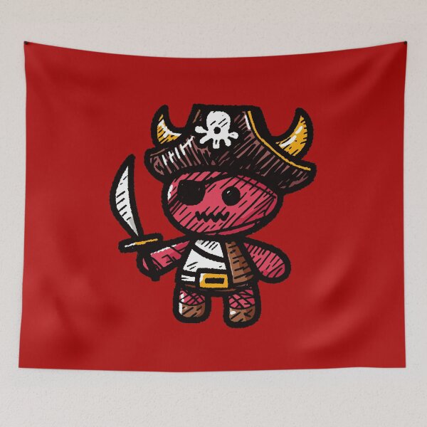 Item preview, Doodle Stuffed Toy Devil Pirate designed and sold by TomFrontierArt.