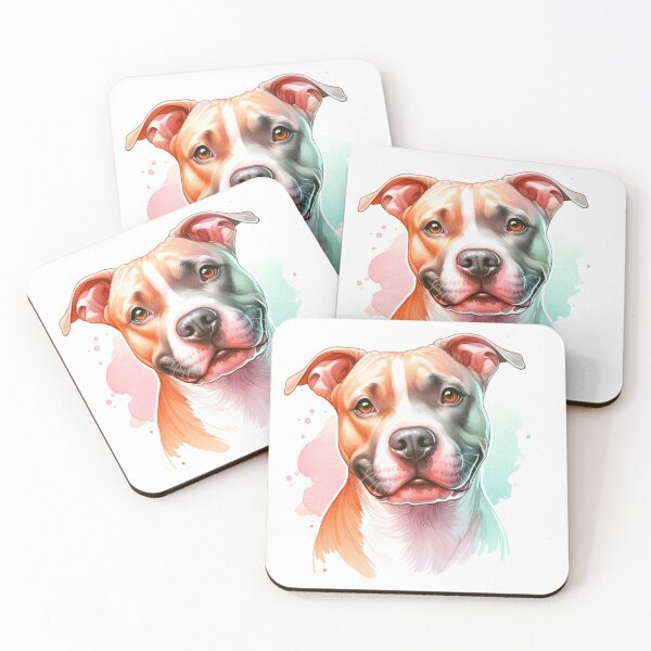 Item preview, Whimsical Glance: Dual-Toned Pitbull in Watercolor Magic designed and sold by WatercolorWhisk.