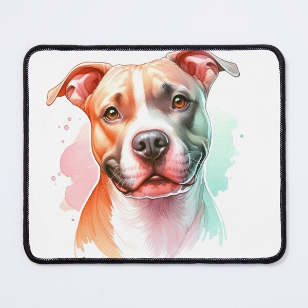 Item preview, Whimsical Glance: Dual-Toned Pitbull in Watercolor Magic designed and sold by WatercolorWhisk.