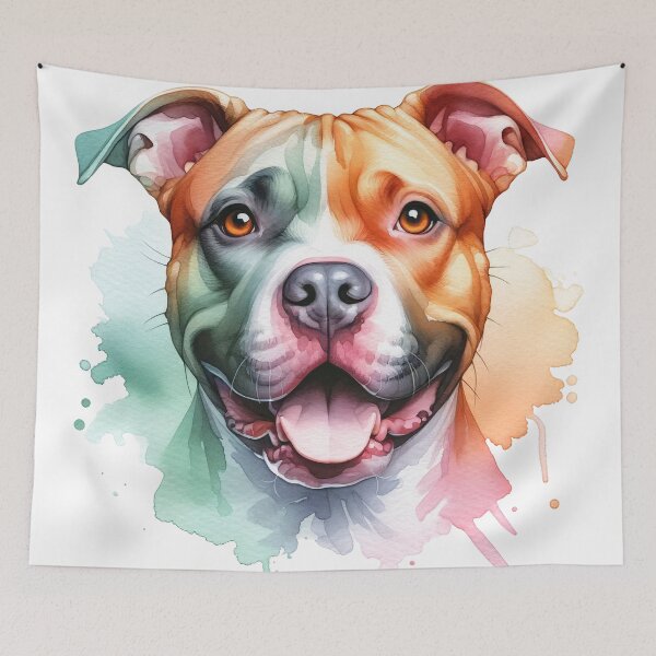 Item preview, Captivating Gaze: Pitbull's Watercolor Splendor designed and sold by WatercolorWhisk.