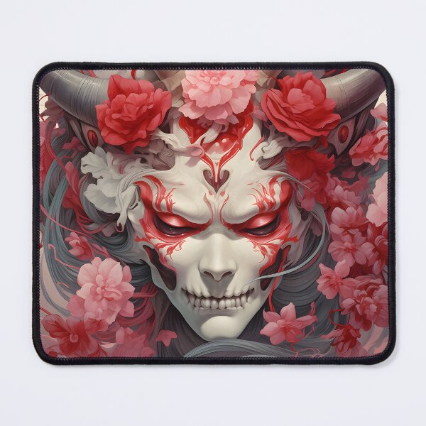 Item preview, Horned Skull with Red Flowers designed and sold by soulofalion.
