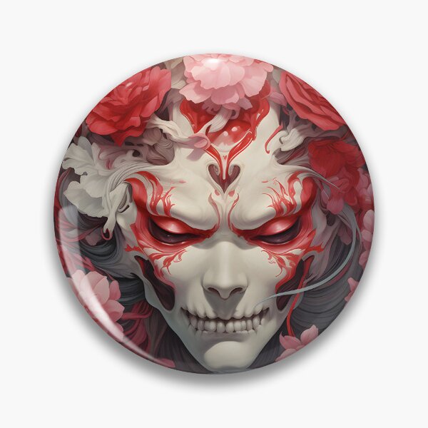 Item preview, Horned Skull with Red Flowers designed and sold by soulofalion.