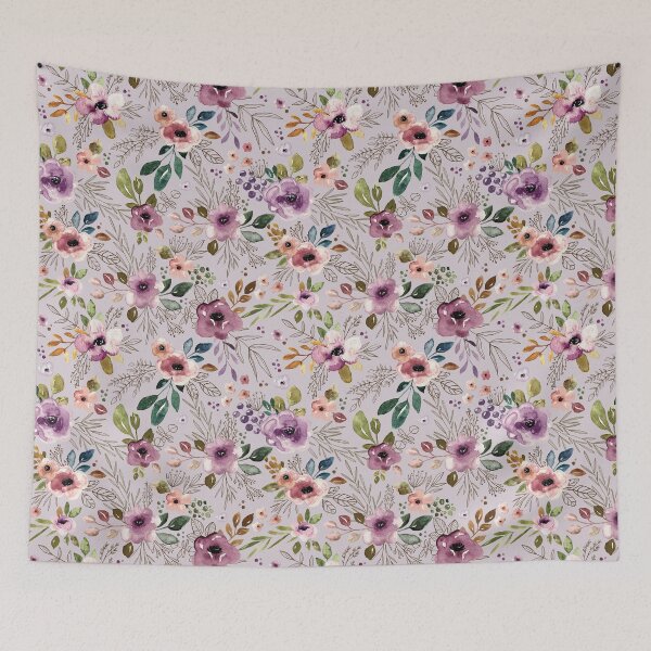 Item preview, Boho Purple Watercolor Floral designed and sold by cateandrainn.