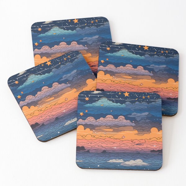 Item preview, Starry Sunset Clouds Above the Ocean 1 designed and sold by Hashola Designs.