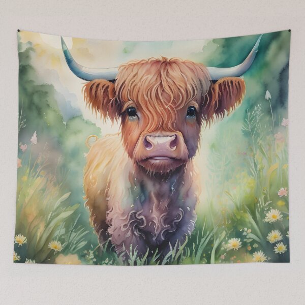 Item preview, Watercolor Scottish Highland cow designed and sold by Nolan6.