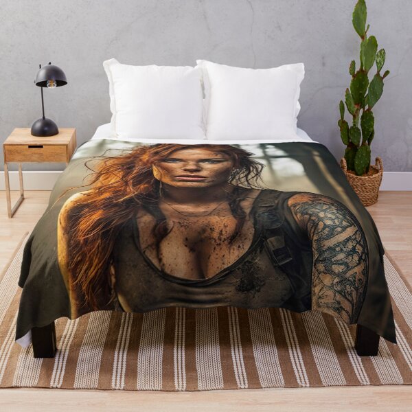 Item preview, Photo realistic adventurer redhead beauty crawling in mud -10 designed and sold by zotilus.