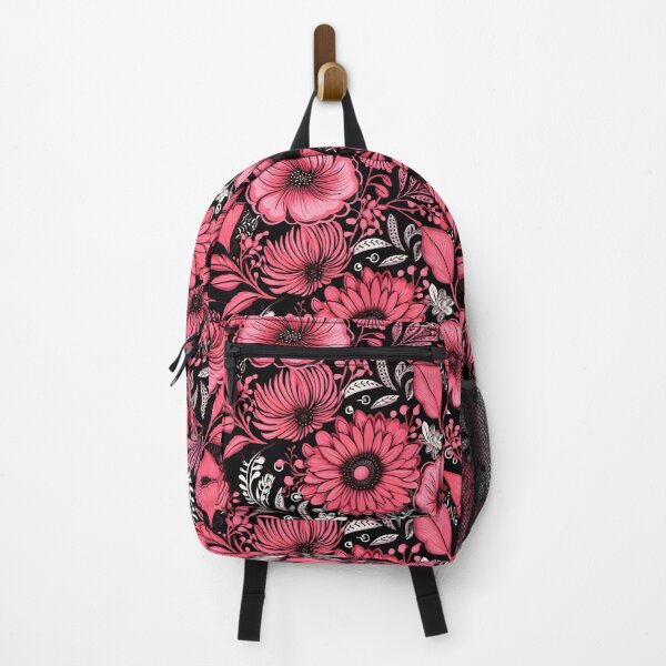 Item preview, Flowers Black and Pink Pattern designed and sold by somruedee.