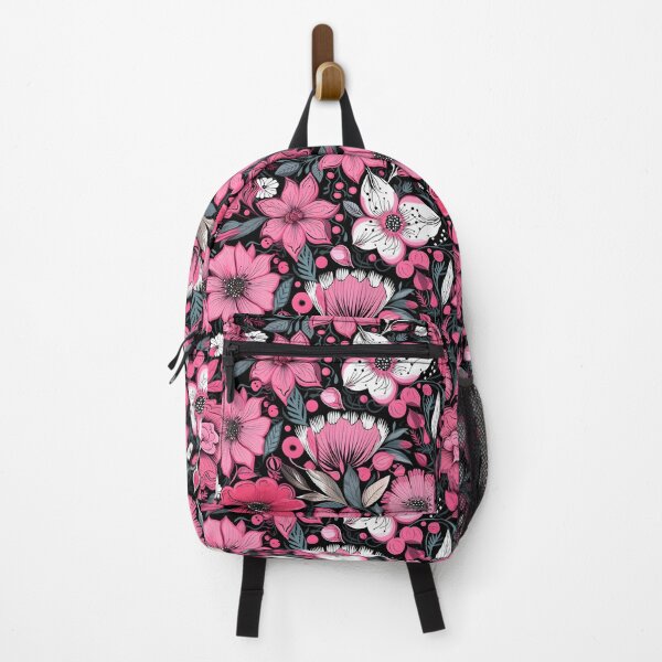 Item preview, Flowers Black and Pink Pattern designed and sold by somruedee.