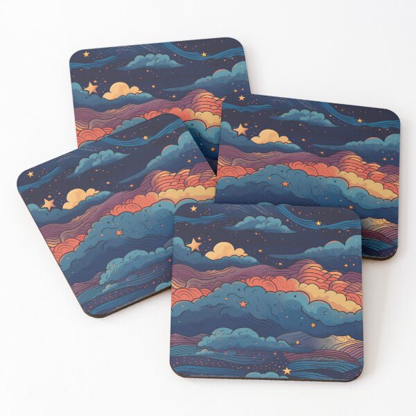 Item preview, Starry Sunset Clouds Above the Ocean 3 designed and sold by Hashola Designs.