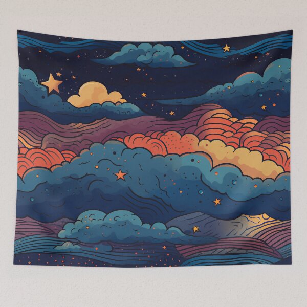 Item preview, Starry Sunset Clouds Above the Ocean 3 designed and sold by Hashola Designs.