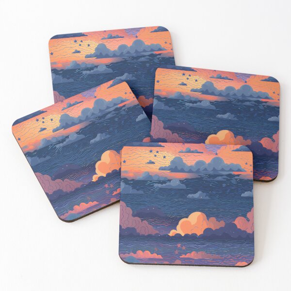 Item preview, Starry Sunset Clouds Above the Ocean 4 designed and sold by Hashola Designs.