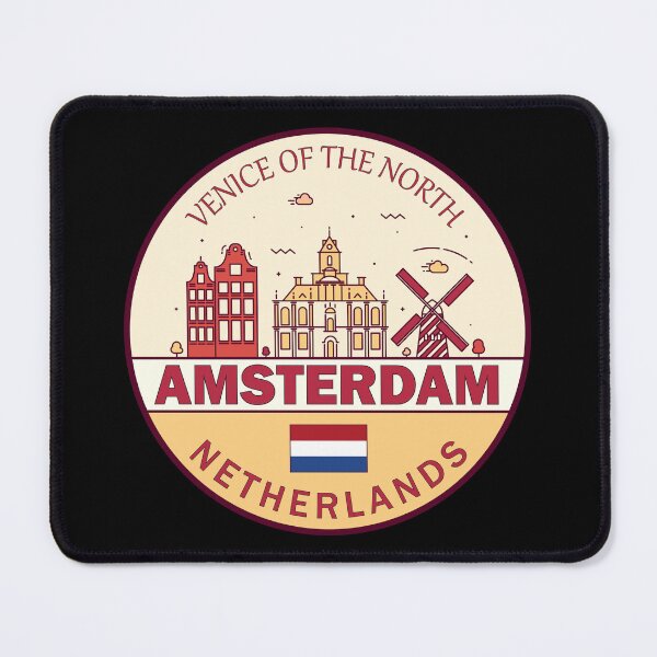 Item preview, Amsterdam Netherlands City Skyline Emblem designed and sold by KrisSidDesigns.
