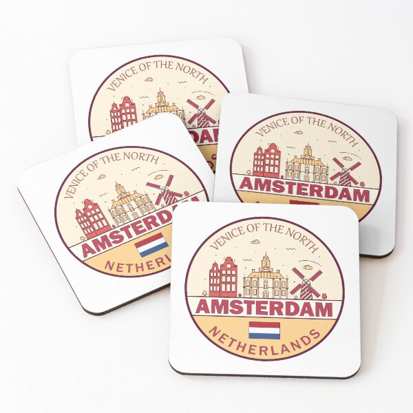 Item preview, Amsterdam Netherlands City Skyline Emblem designed and sold by KrisSidDesigns.
