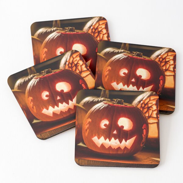 Item preview,  Spooky, carved pumpkins glow on Halloween night designed and sold by bailey-cooper.