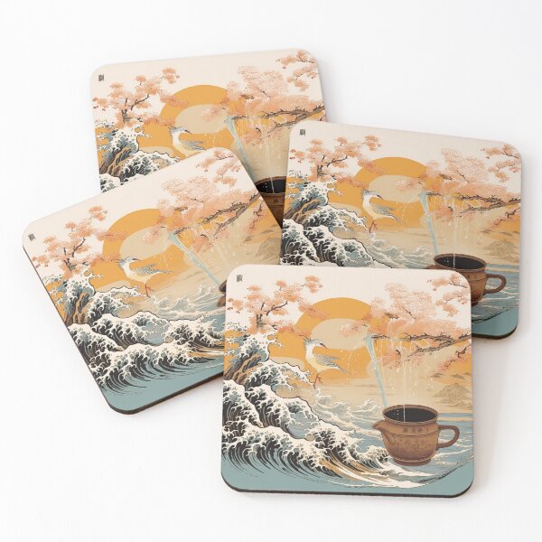 Item preview, The Great Wave Off Kanagawa Bird Coffee designed and sold by zand-n-zive.