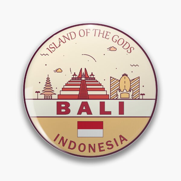Item preview, Bali Indonesia City Skyline Emblem designed and sold by KrisSidDesigns.