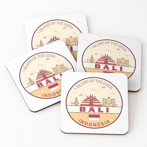 Item preview, Bali Indonesia City Skyline Emblem designed and sold by KrisSidDesigns.