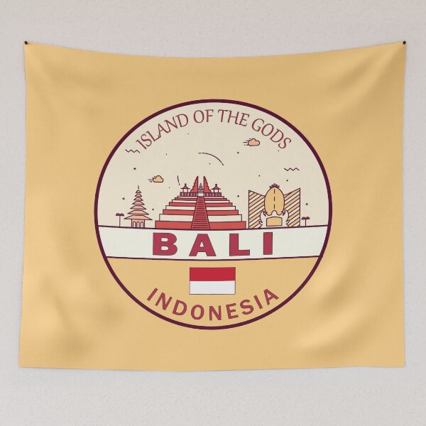 Item preview, Bali Indonesia City Skyline Emblem designed and sold by KrisSidDesigns.