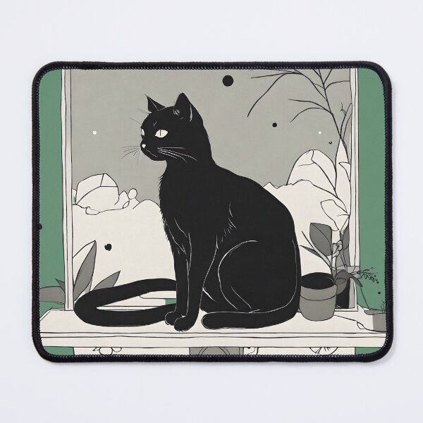 Item preview, Black Cat in the window designed and sold by Catophile.