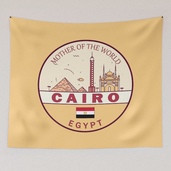 Item preview, Cairo Egypt City Skyline Emblem designed and sold by KrisSidDesigns.