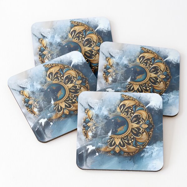 Item preview, Golden mandala on abstract background designed and sold by clarazen.