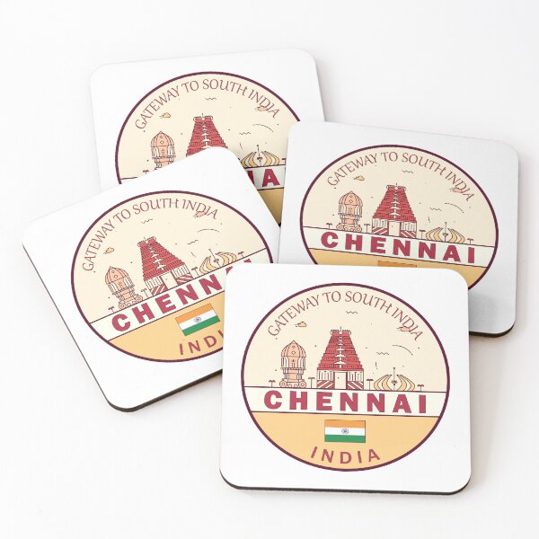 Item preview, Chennai India City Skyline Emblem designed and sold by KrisSidDesigns.