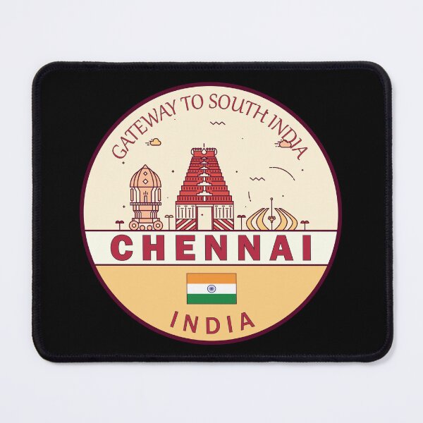 Item preview, Chennai India City Skyline Emblem designed and sold by KrisSidDesigns.