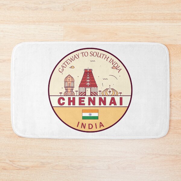 Item preview, Chennai India City Skyline Emblem designed and sold by KrisSidDesigns.
