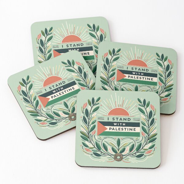 Item preview, I Stand With Palestine - Flag, Sun & Olive Branches designed and sold by SocialCause.