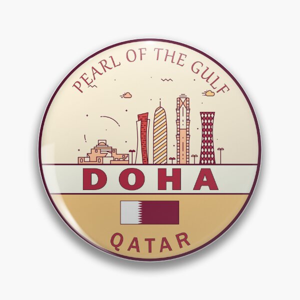 Item preview, Doha Qatar City Skyline Emblem designed and sold by KrisSidDesigns.