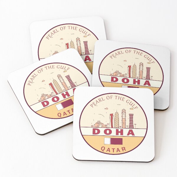 Item preview, Doha Qatar City Skyline Emblem designed and sold by KrisSidDesigns.