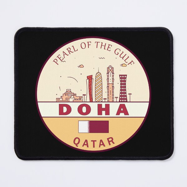 Item preview, Doha Qatar City Skyline Emblem designed and sold by KrisSidDesigns.
