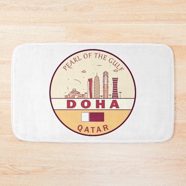 Item preview, Doha Qatar City Skyline Emblem designed and sold by KrisSidDesigns.