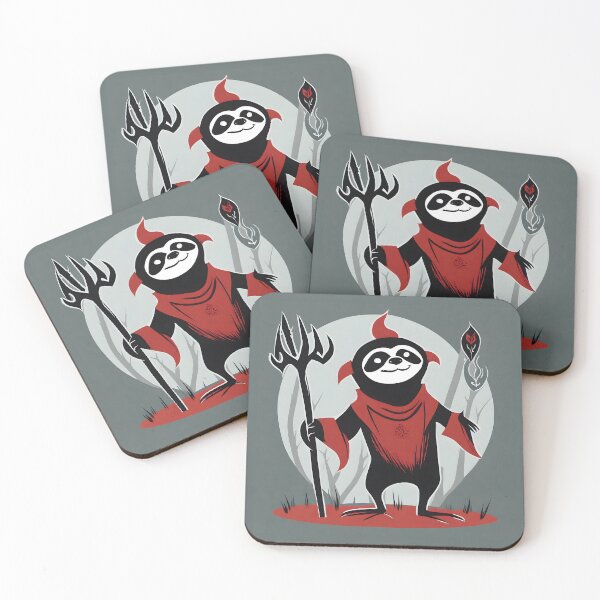 Item preview, Devil sloth with a pitchfork designed and sold by slothsandducks.