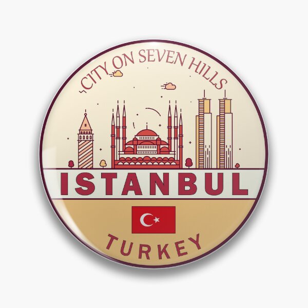 Item preview, Istanbul Turkey City Skyline Emblem designed and sold by KrisSidDesigns.