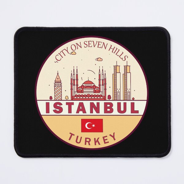 Item preview, Istanbul Turkey City Skyline Emblem designed and sold by KrisSidDesigns.